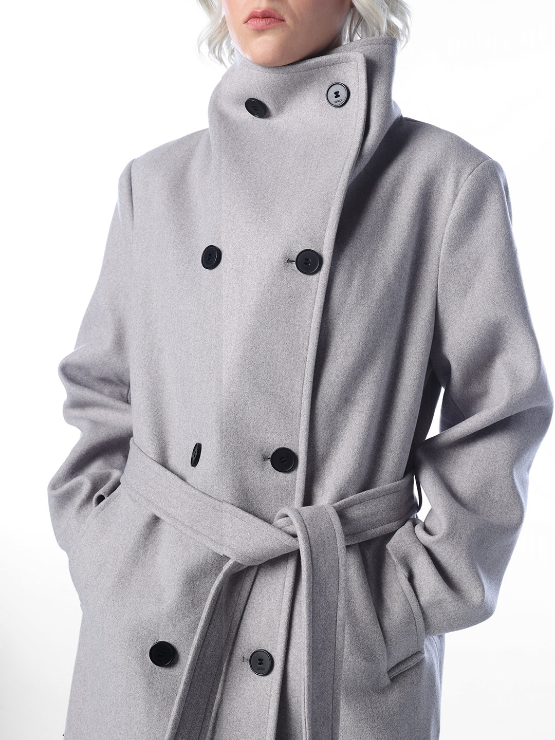 Grey Belted Coat
