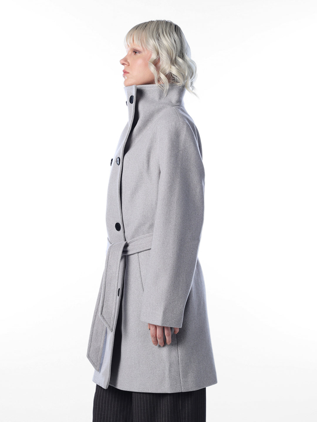 Grey Belted Coat
