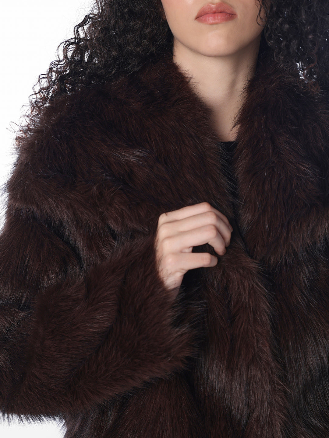 Dark Brown Faux Fur Jacket