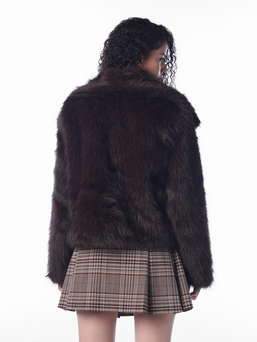 Dark Brown Faux Fur Jacket