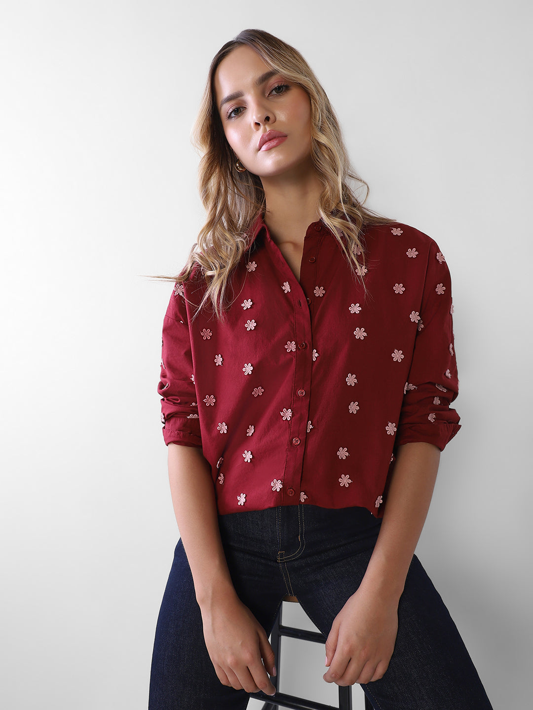 Floral Embroidered Shirt
