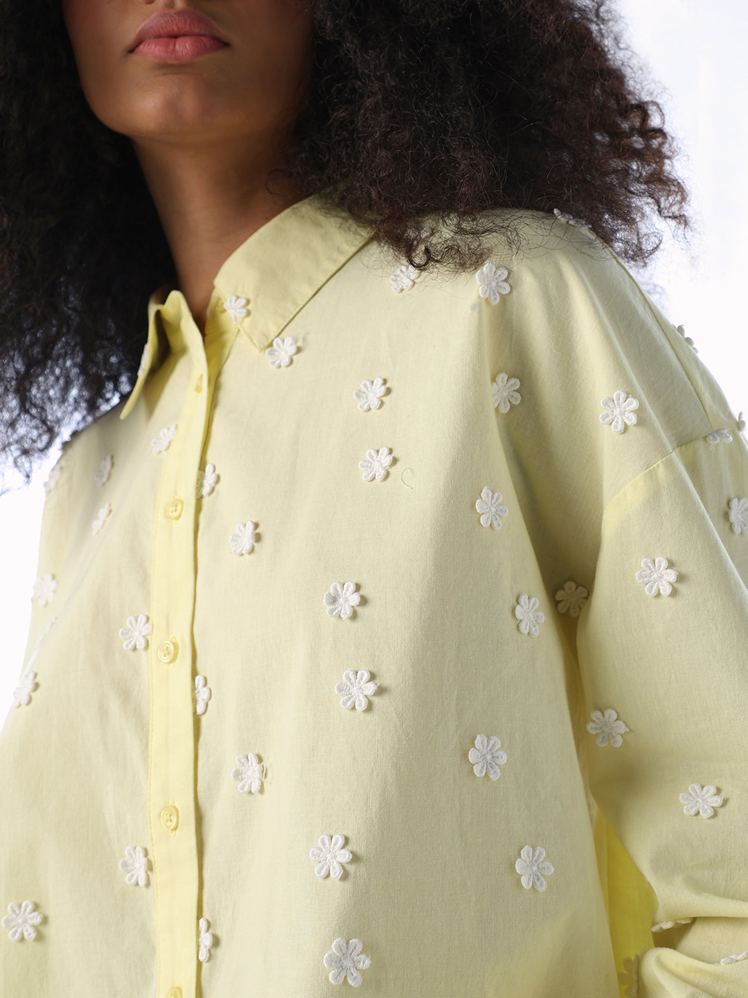 Floral Embroidered Cotton Shirt