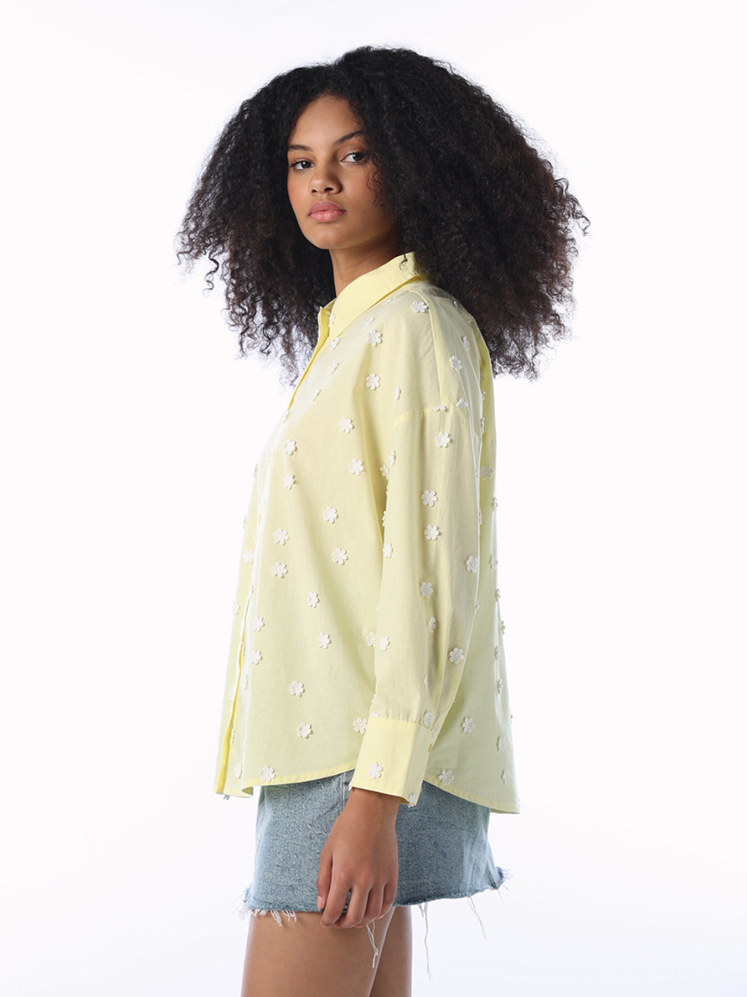 Floral Embroidered Cotton Shirt