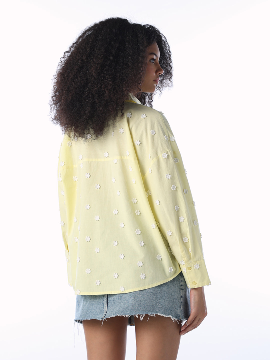 Floral Embroidered Cotton Shirt