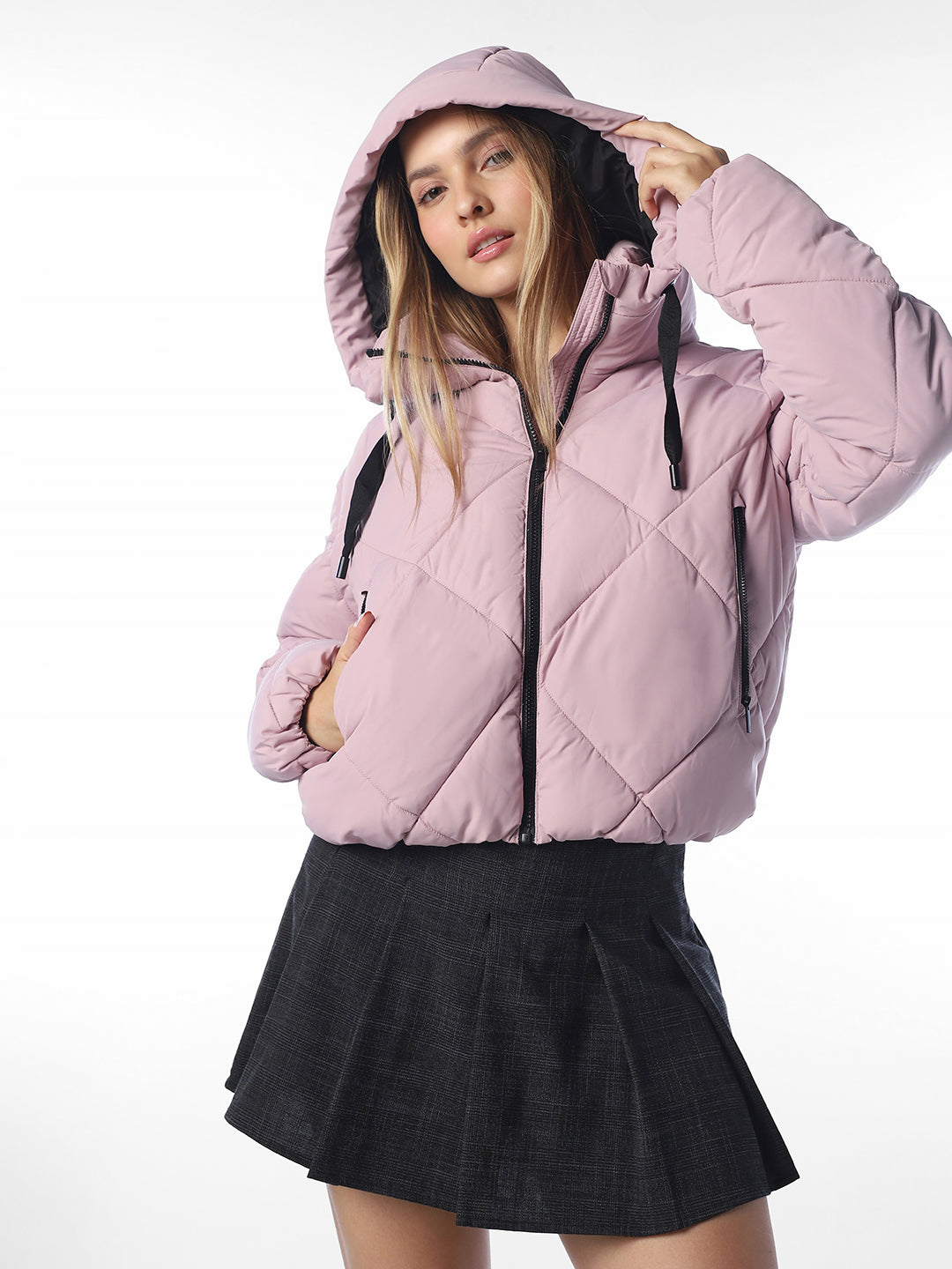Lilac Hooded Puffer Jacket