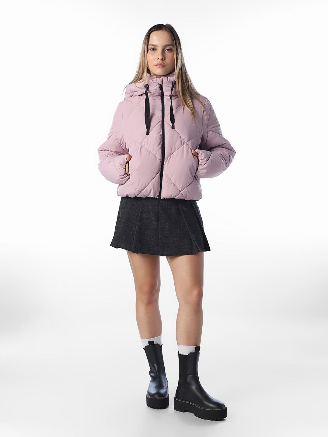Lilac Hooded Puffer Jacket