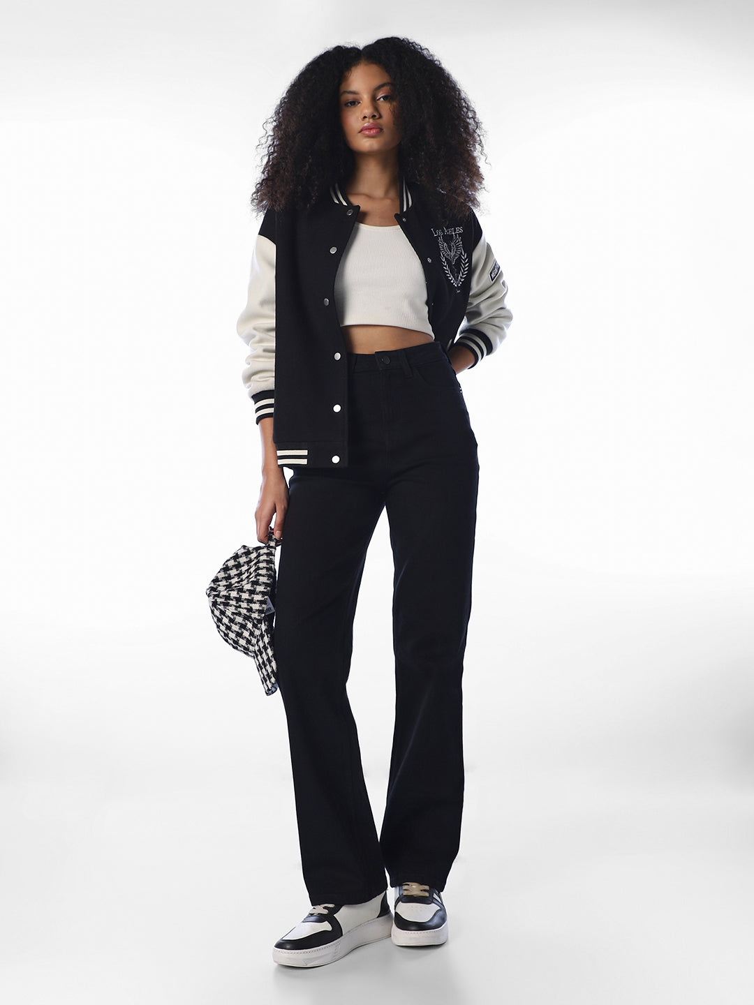 Black High Rise Straight Fit Jeans