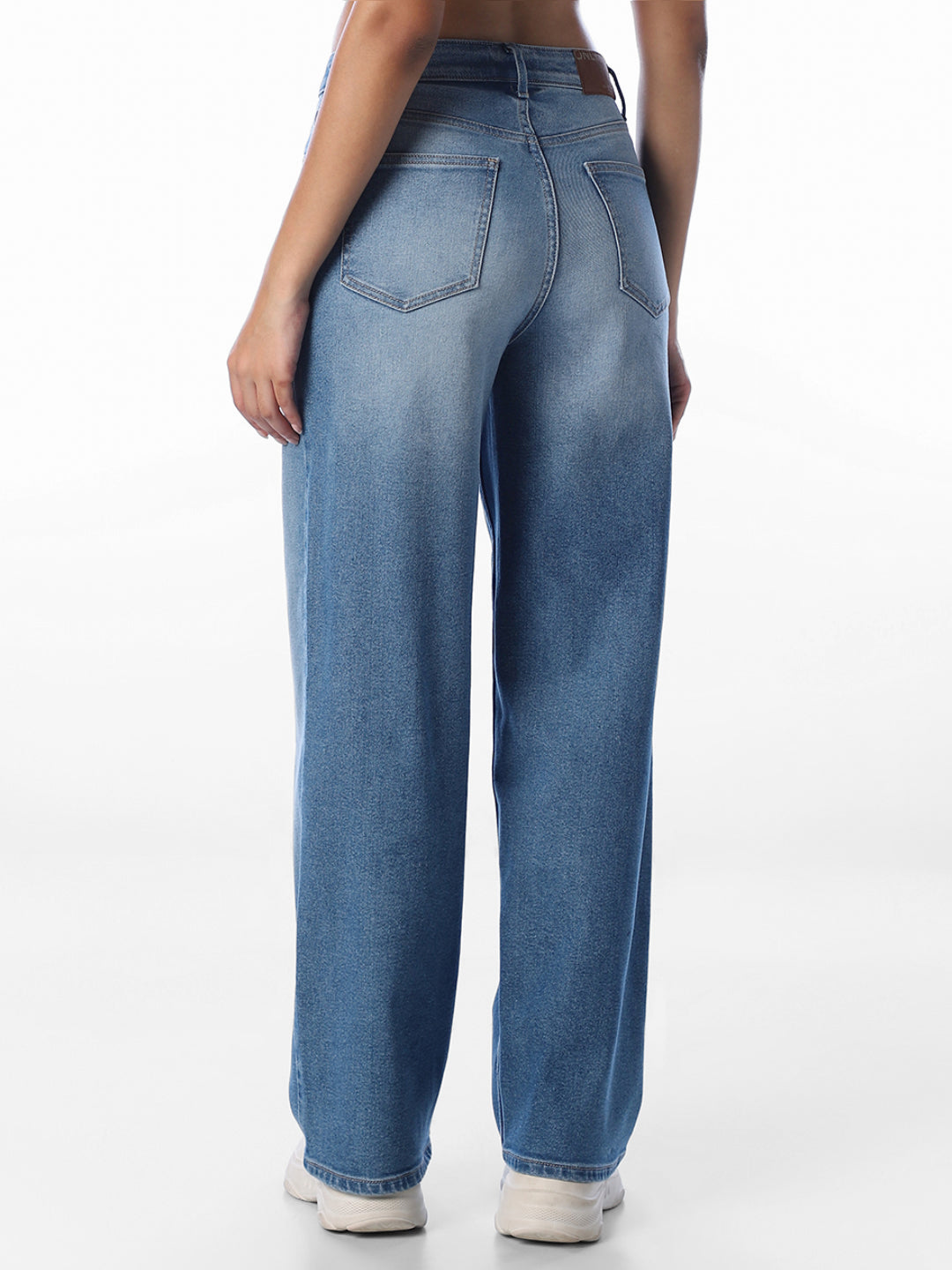 Blue Washed Straight Fit Jeans