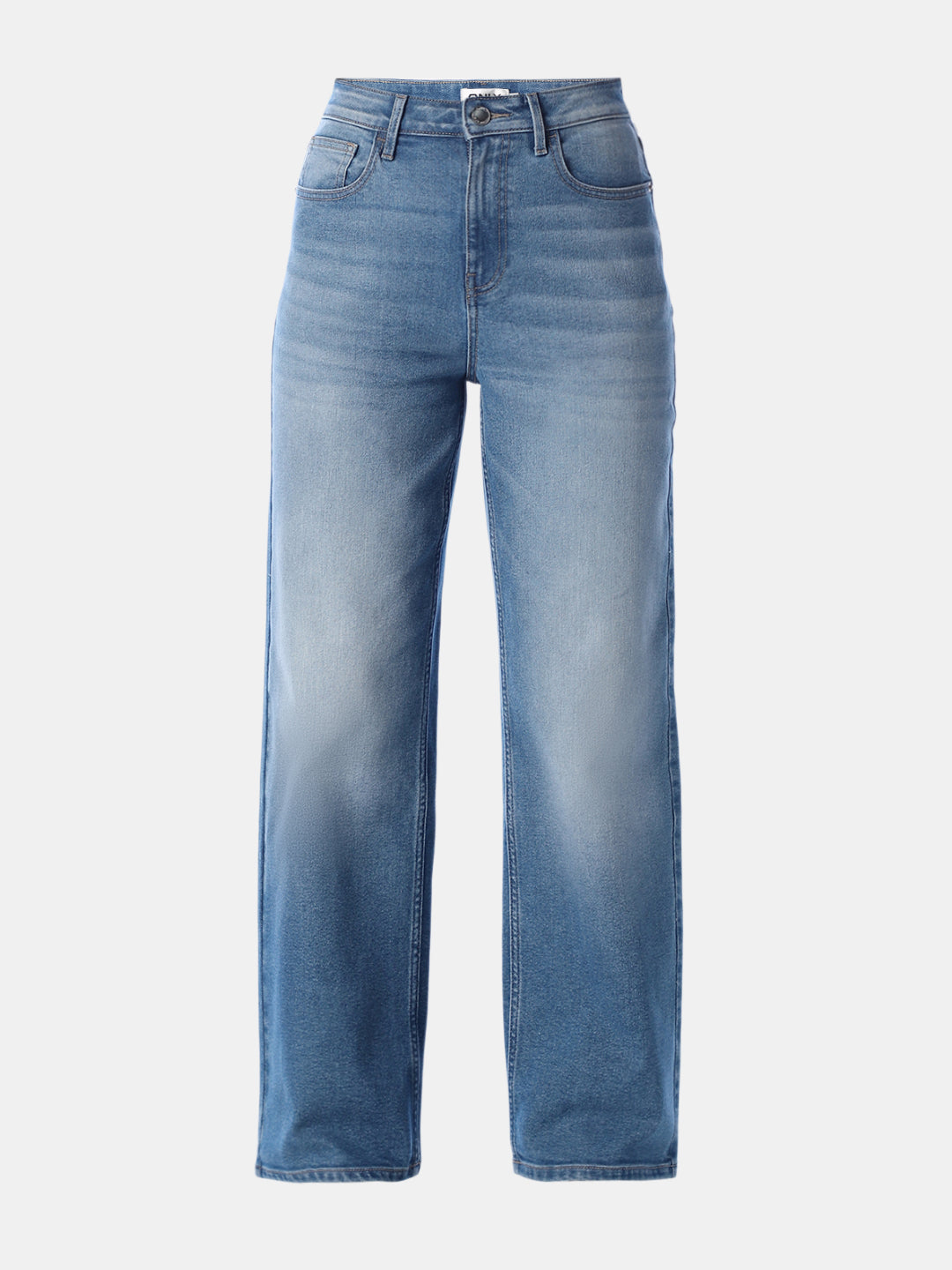 Blue Washed Straight Fit Jeans