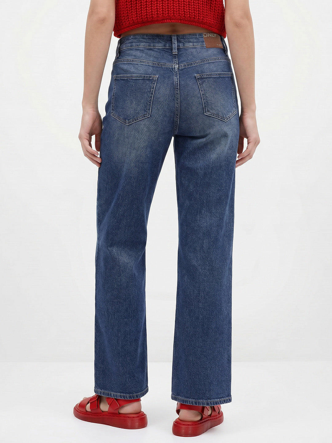 Washed Straight Fit Jeans