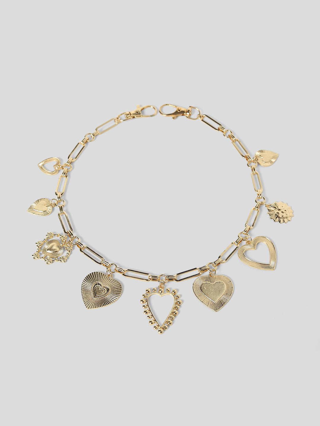 Gold-Toned Heart Charm Bracelet
