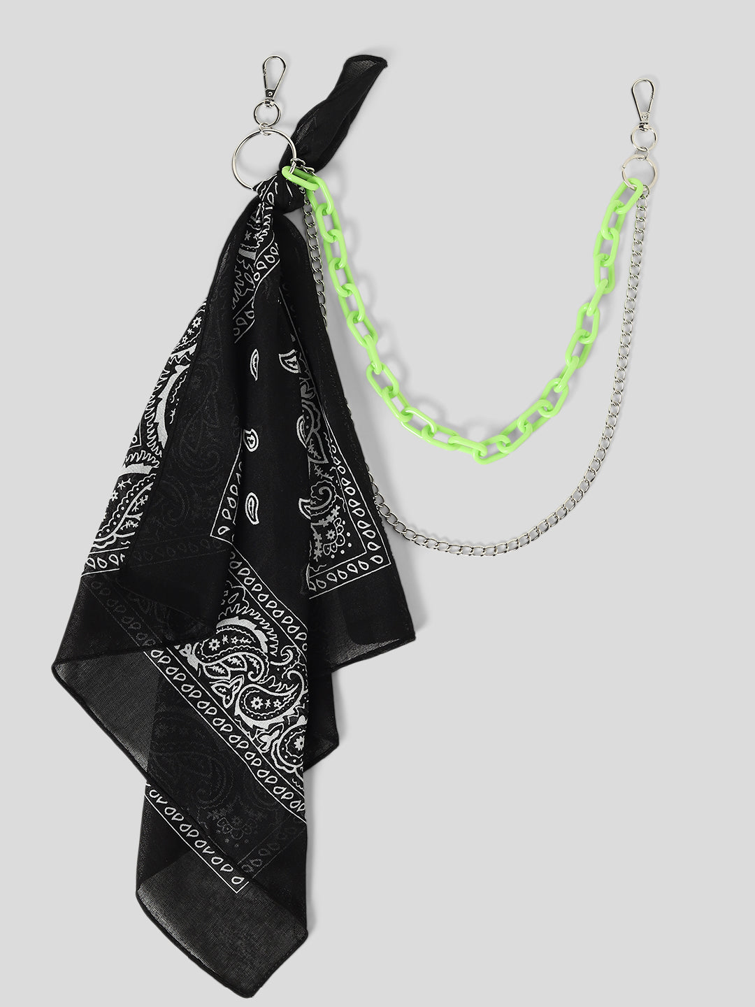 Black Paisley Bandana Bag Charm