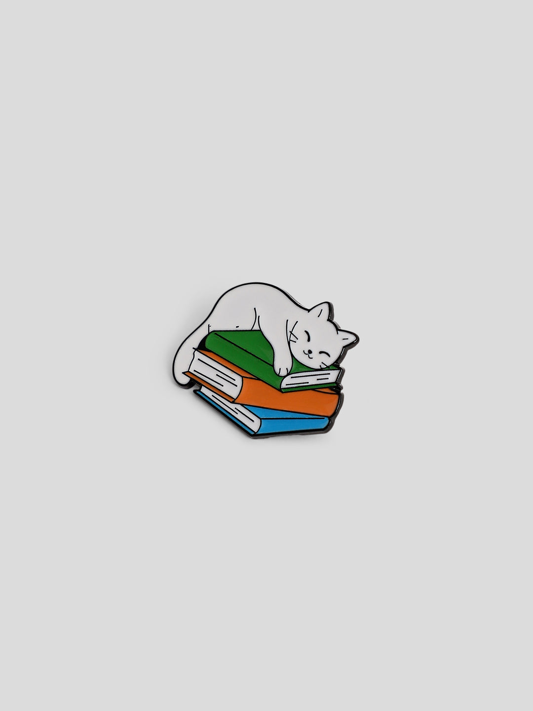 White Cat Sleeping Badge