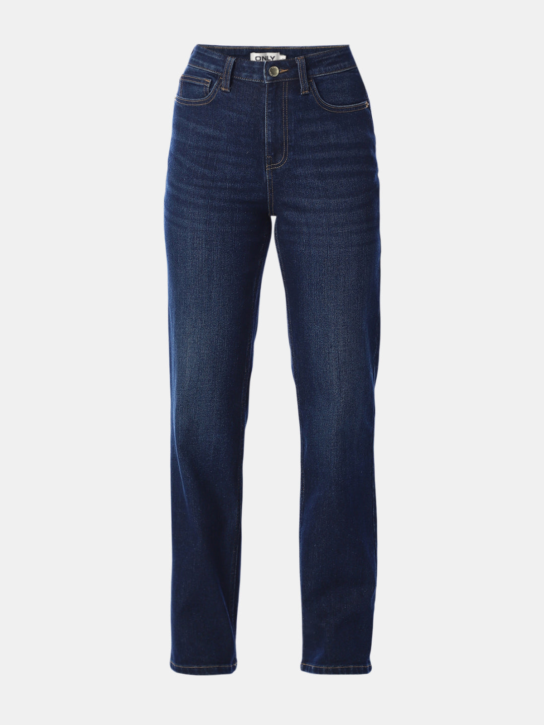Dark Blue High Rise Straight Fit Jeans