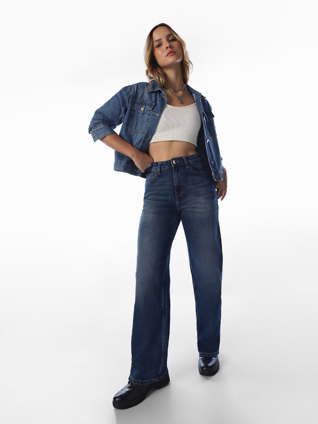 Dark Blue Straight Fit Jeans
