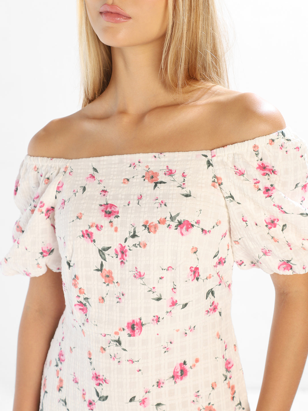 Floral Off-Shoulder Midi Dress