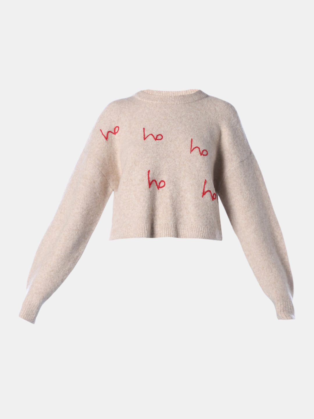 Embroidered O-Neck Pullover