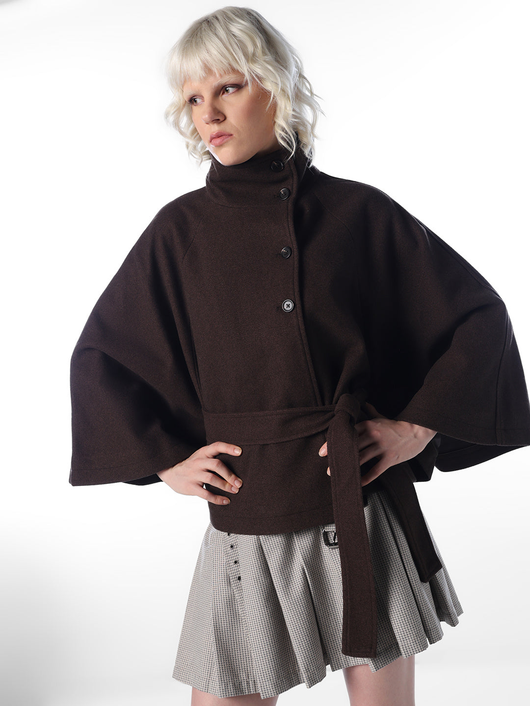 Chocolate Brown Cape Jacket