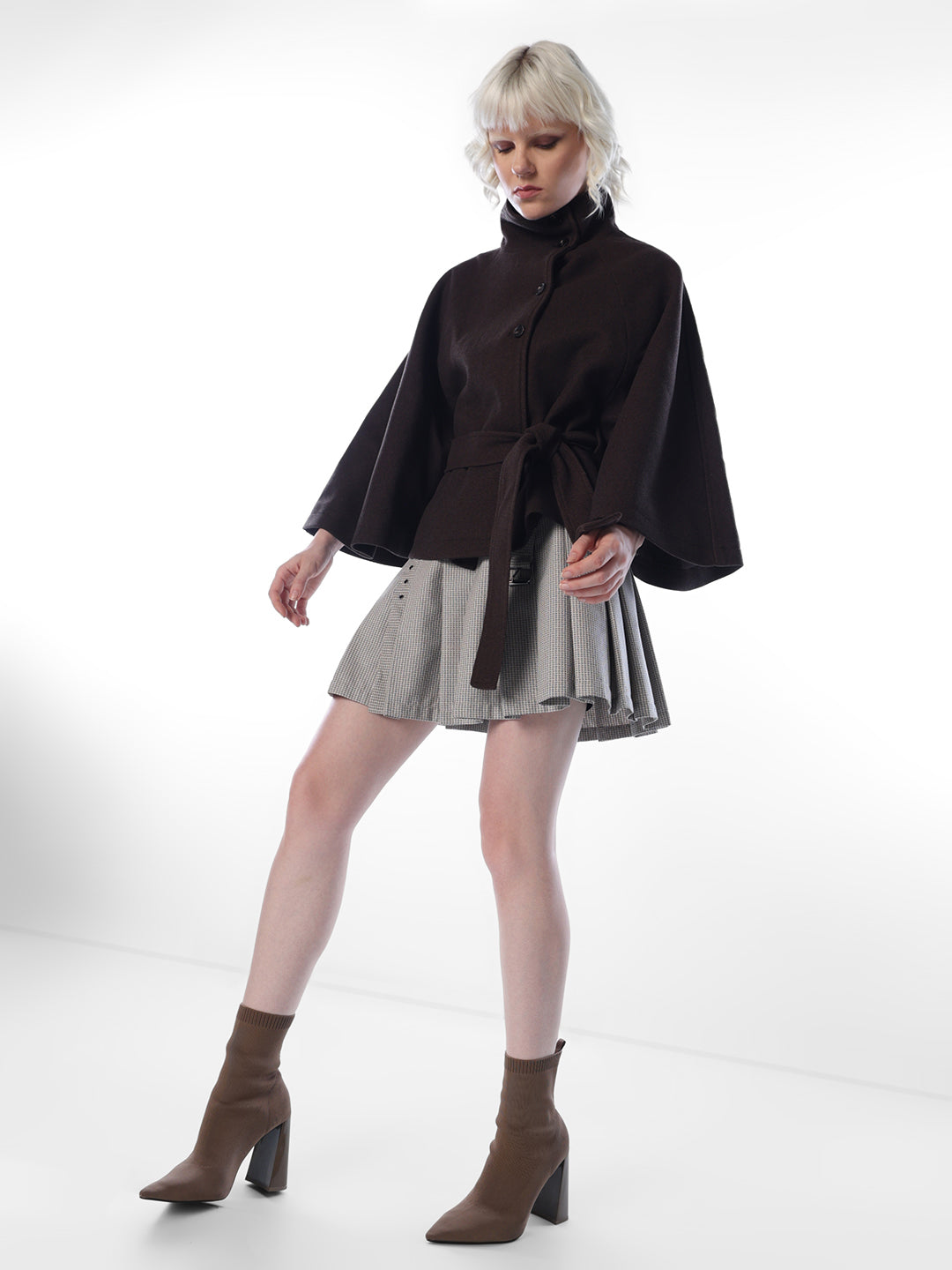 Chocolate Brown Cape Jacket