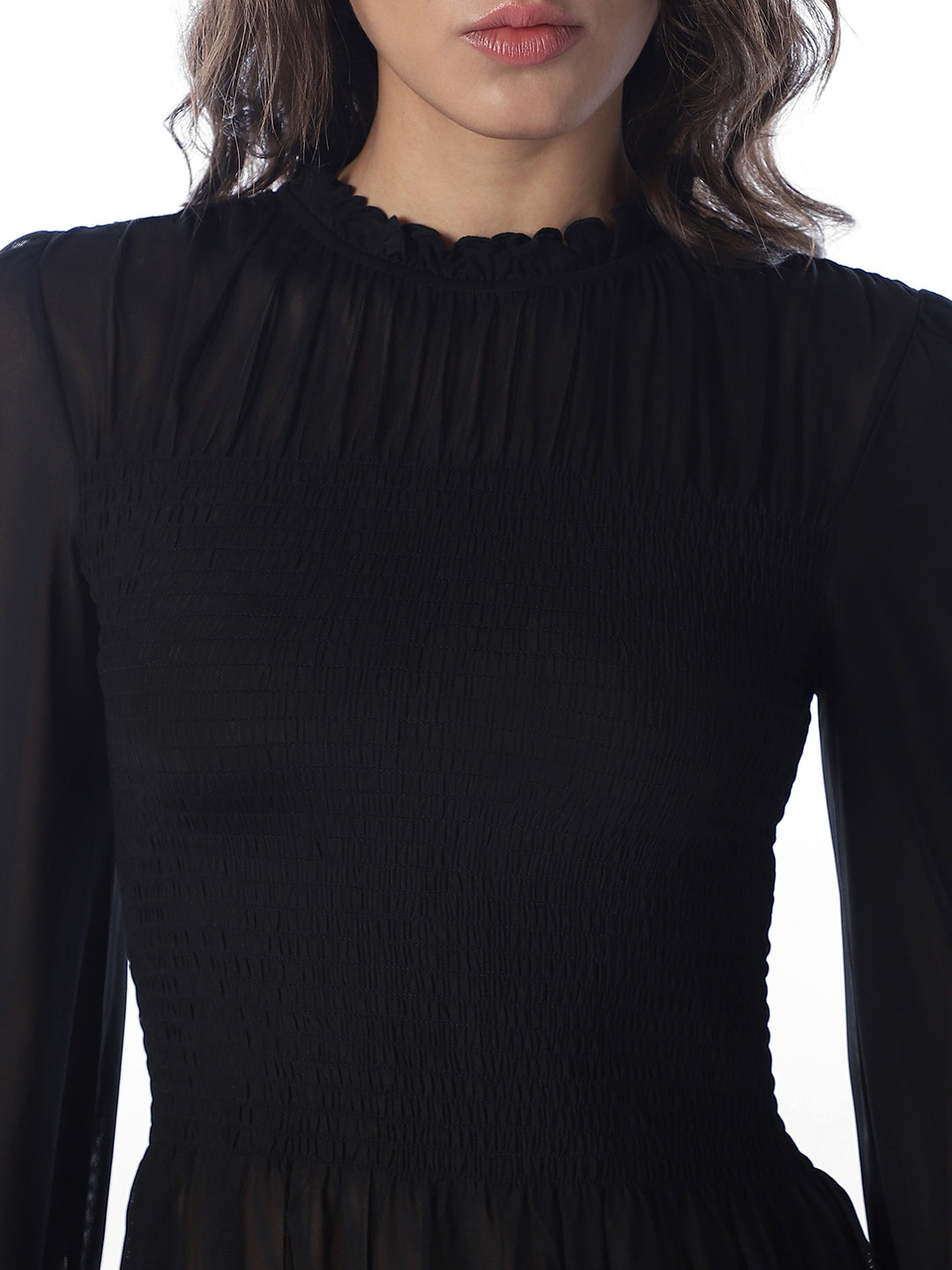 Black Smocked Top