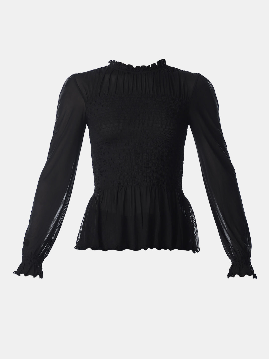 Black Smocked Top