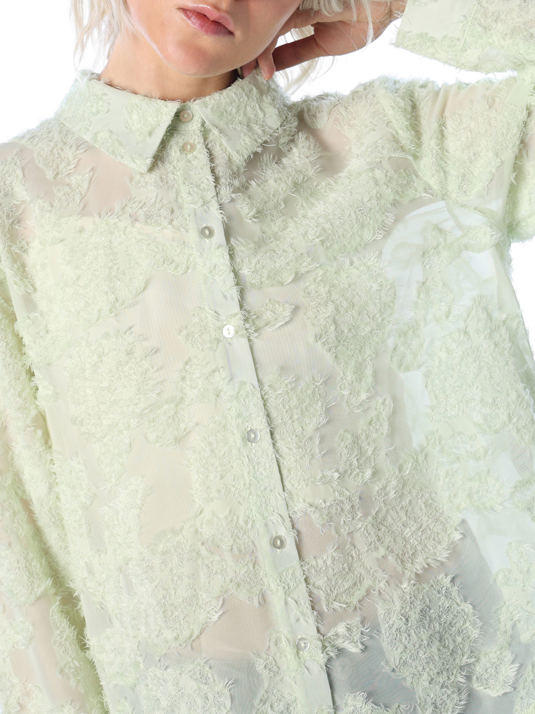 Lime Green Textured Shirt