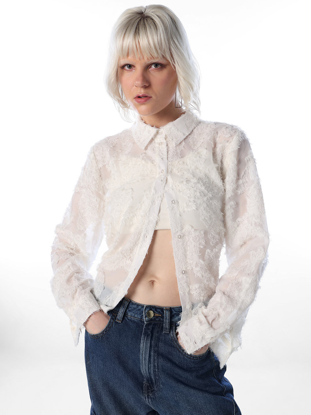 White Textured Shirt