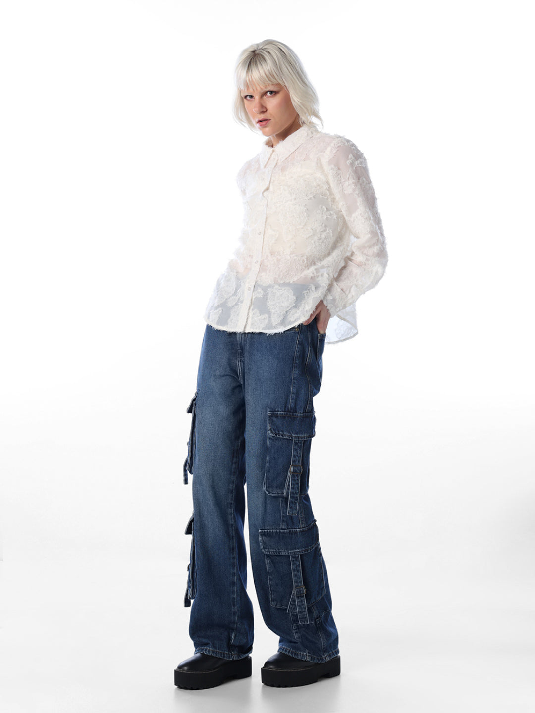 White Textured Shirt