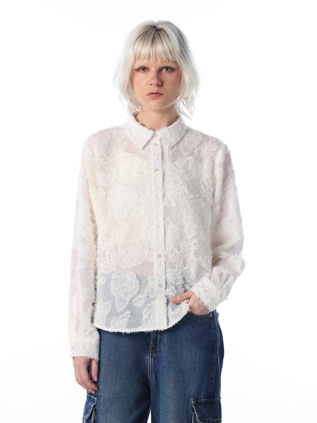 White Textured Shirt