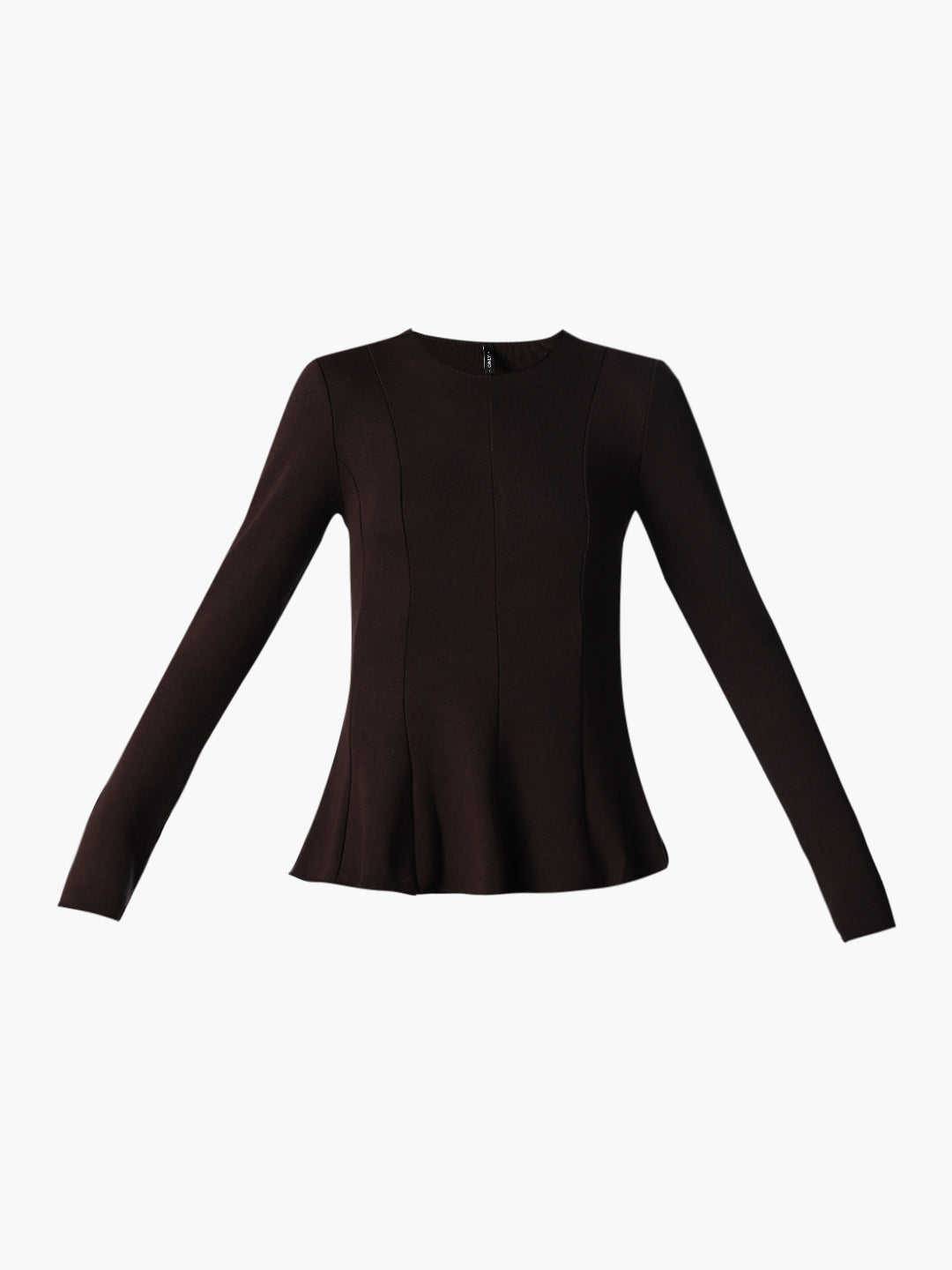 Dark Brown Peplum Top