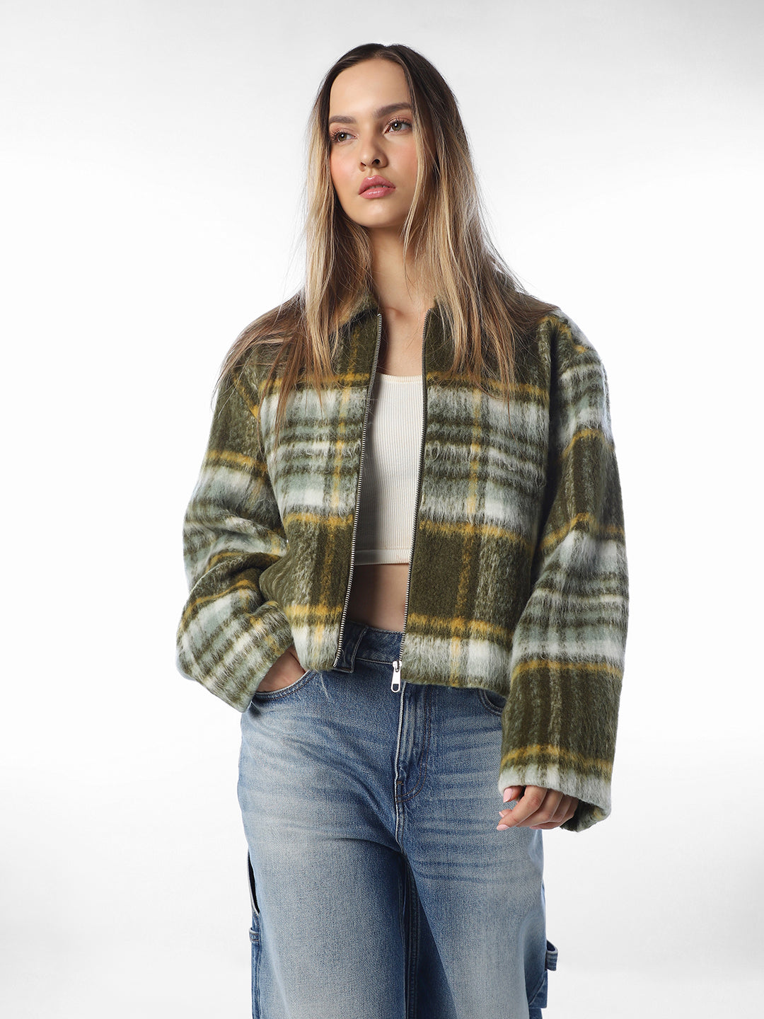Green Check Casual Jacket