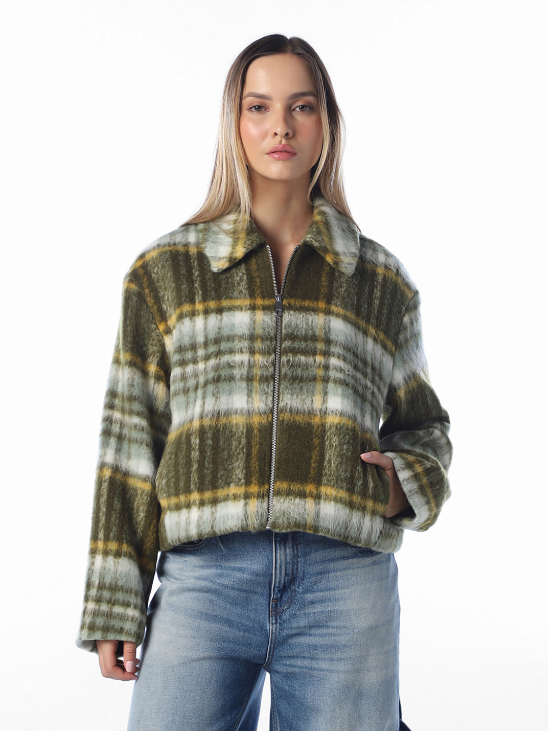 Green Check Casual Jacket