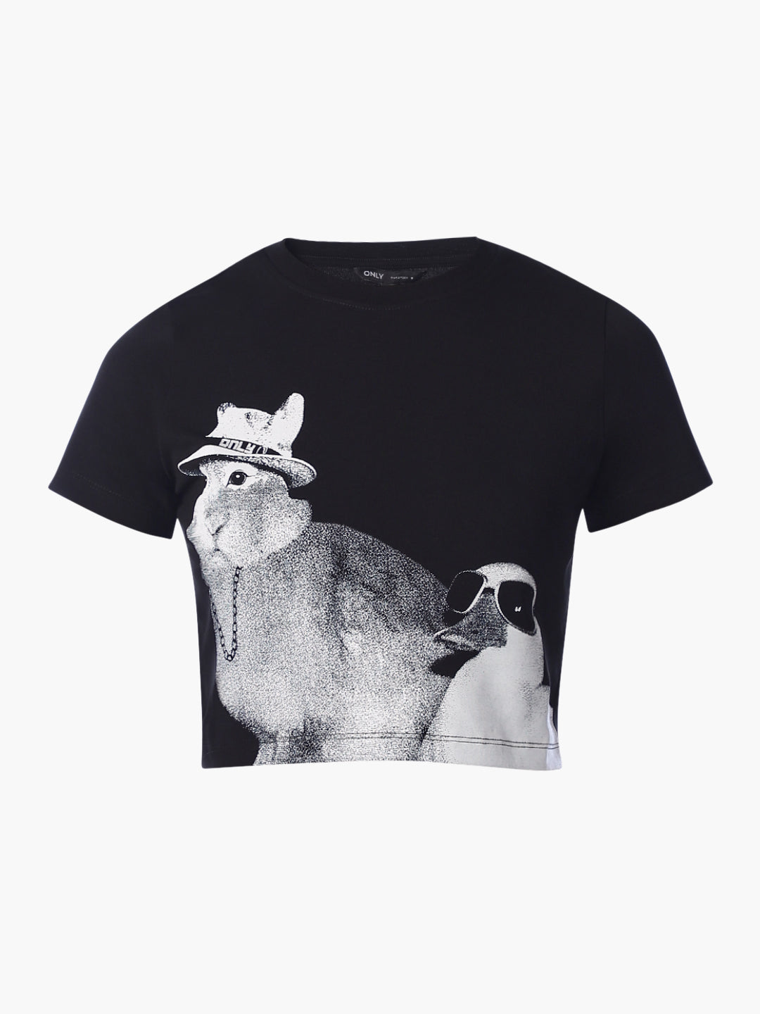Black Printed Cotton T-shirt