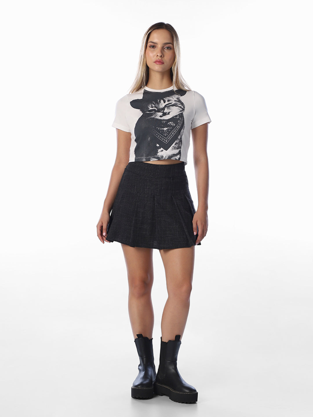 White Printed Cotton T-shirt
