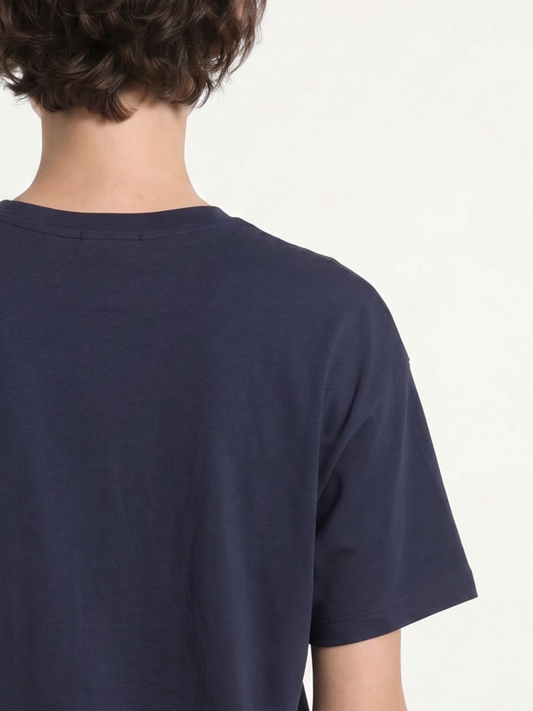 Navy Blue Text Print T-shirt