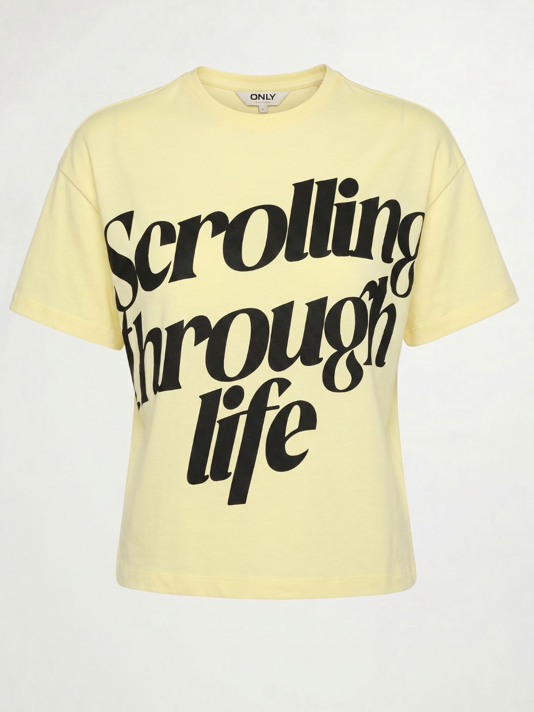 Yellow Printed Cotton T-shirt