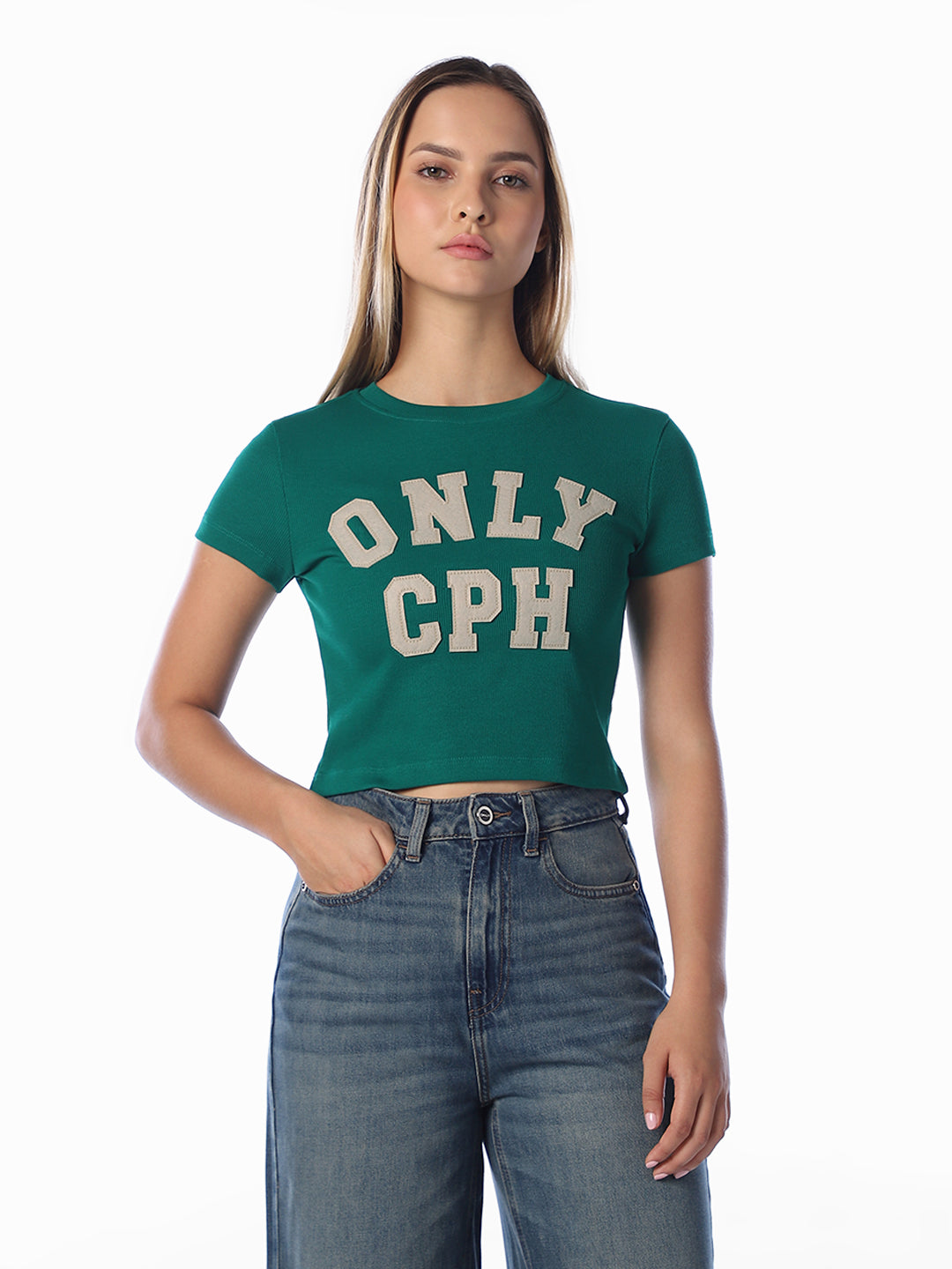 Green Printed Cotton T-shirt