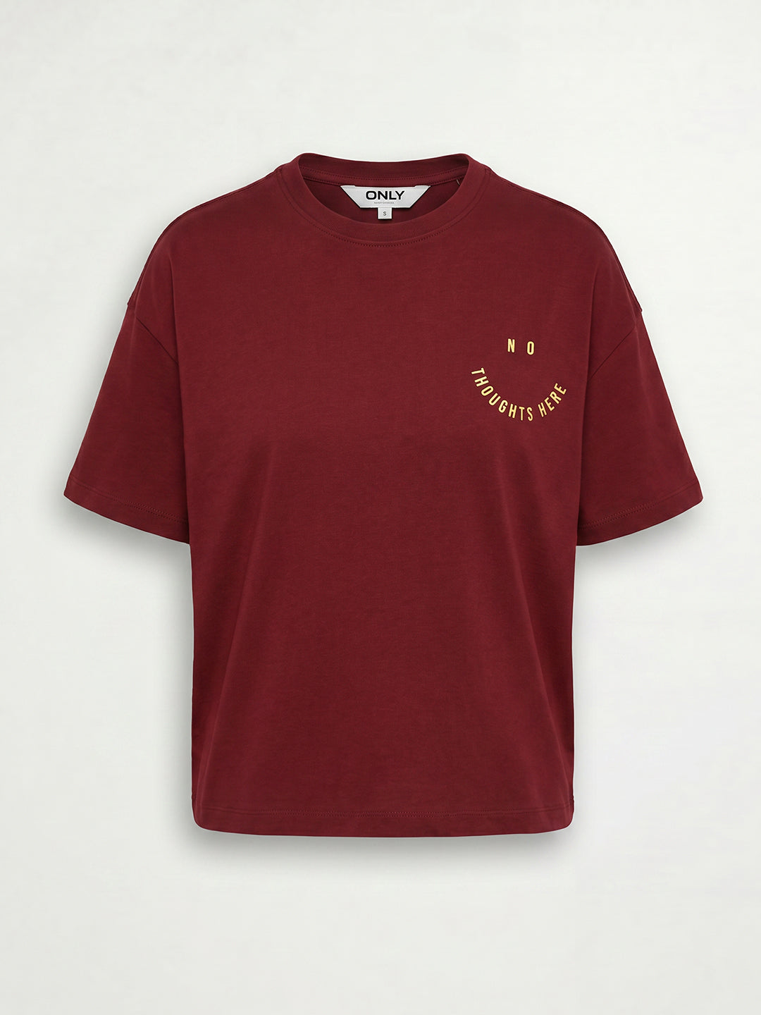 Maroon Printed Cotton T-shirt