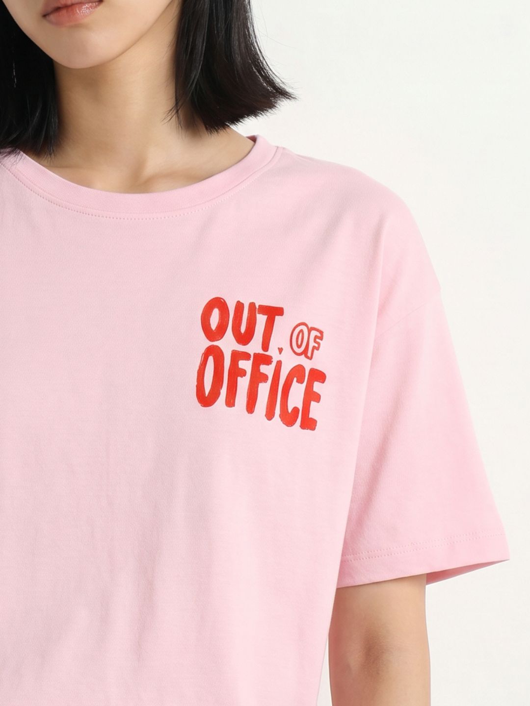 Pink Typographic Print T-shirt