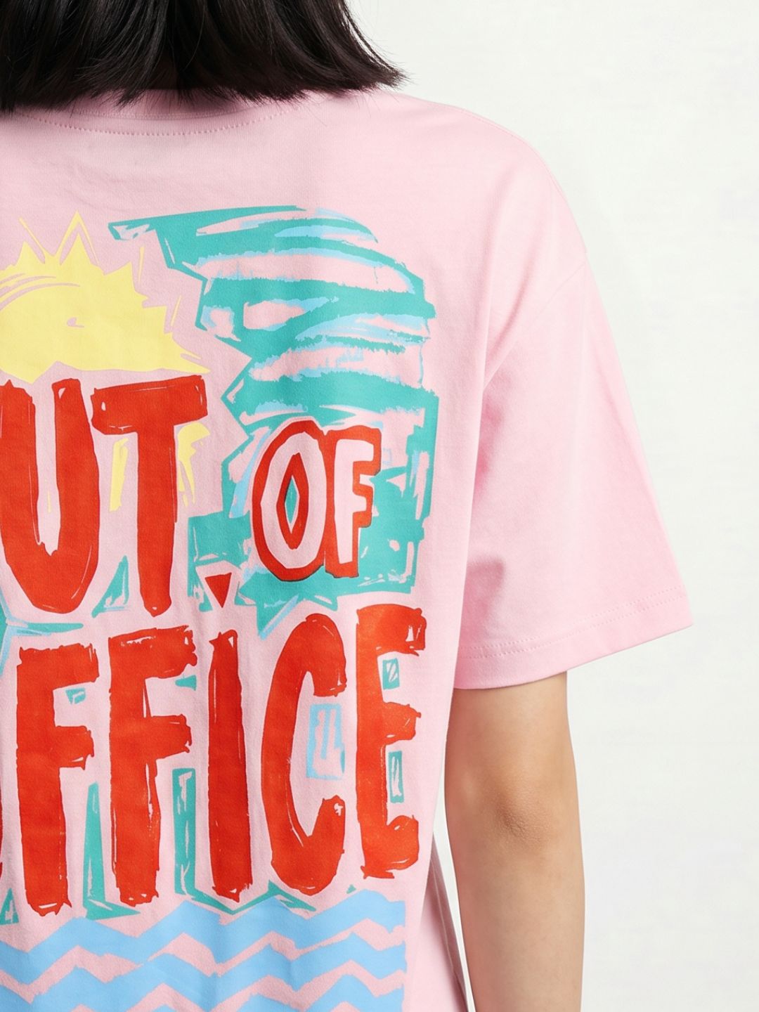 Pink Typographic Print T-shirt