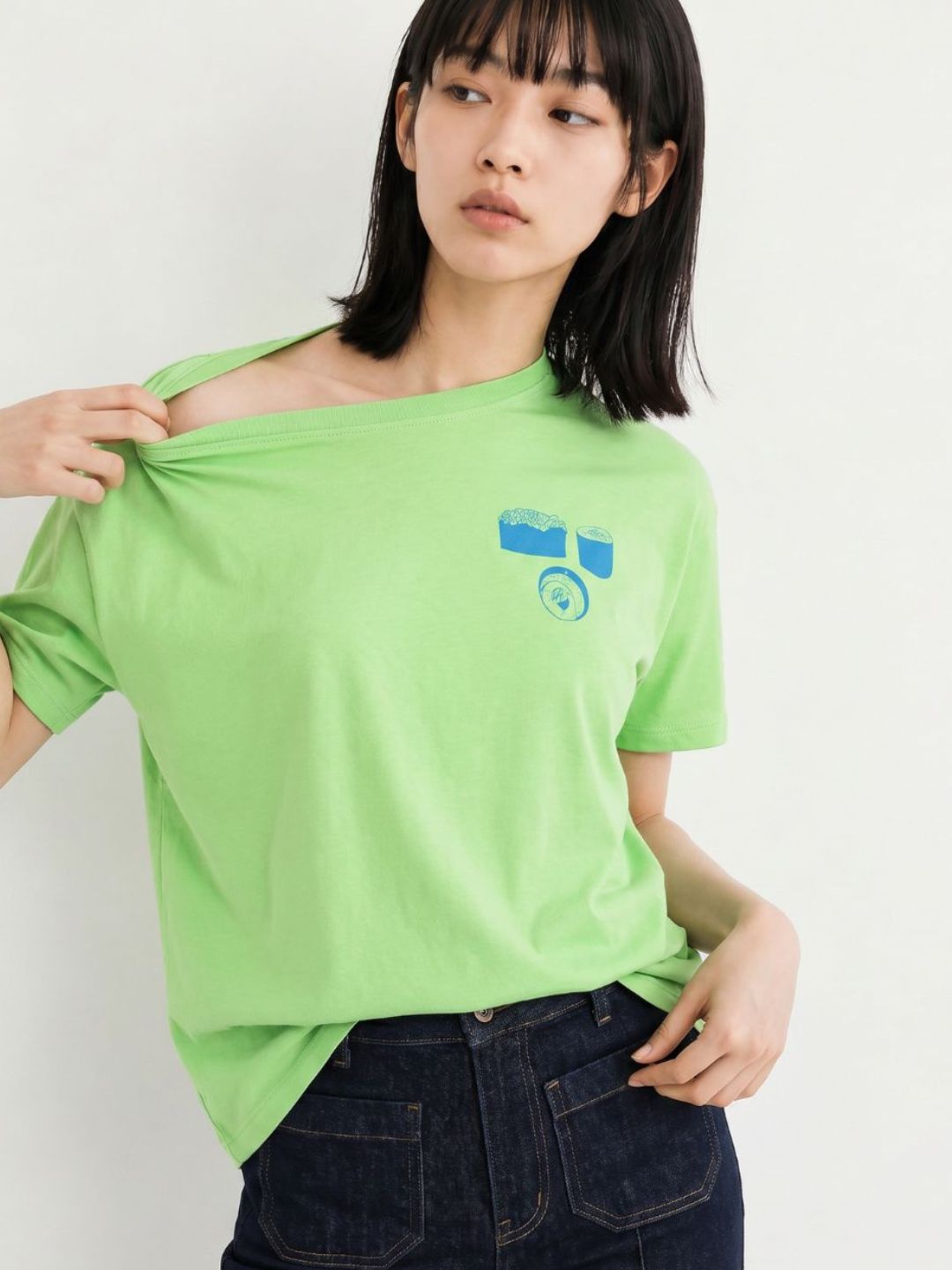 Green Printed Cotton T-shirt
