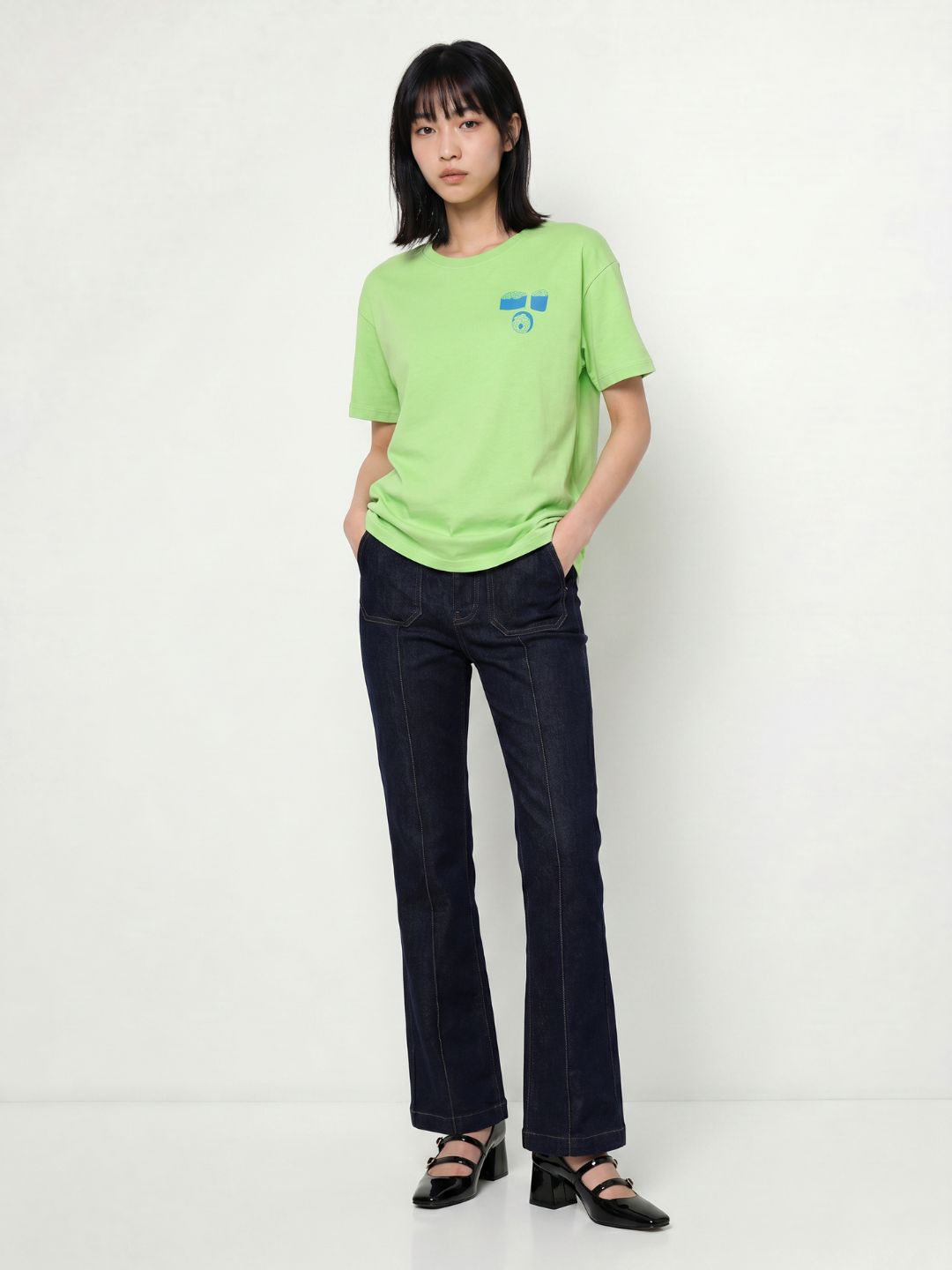 Green Printed Cotton T-shirt