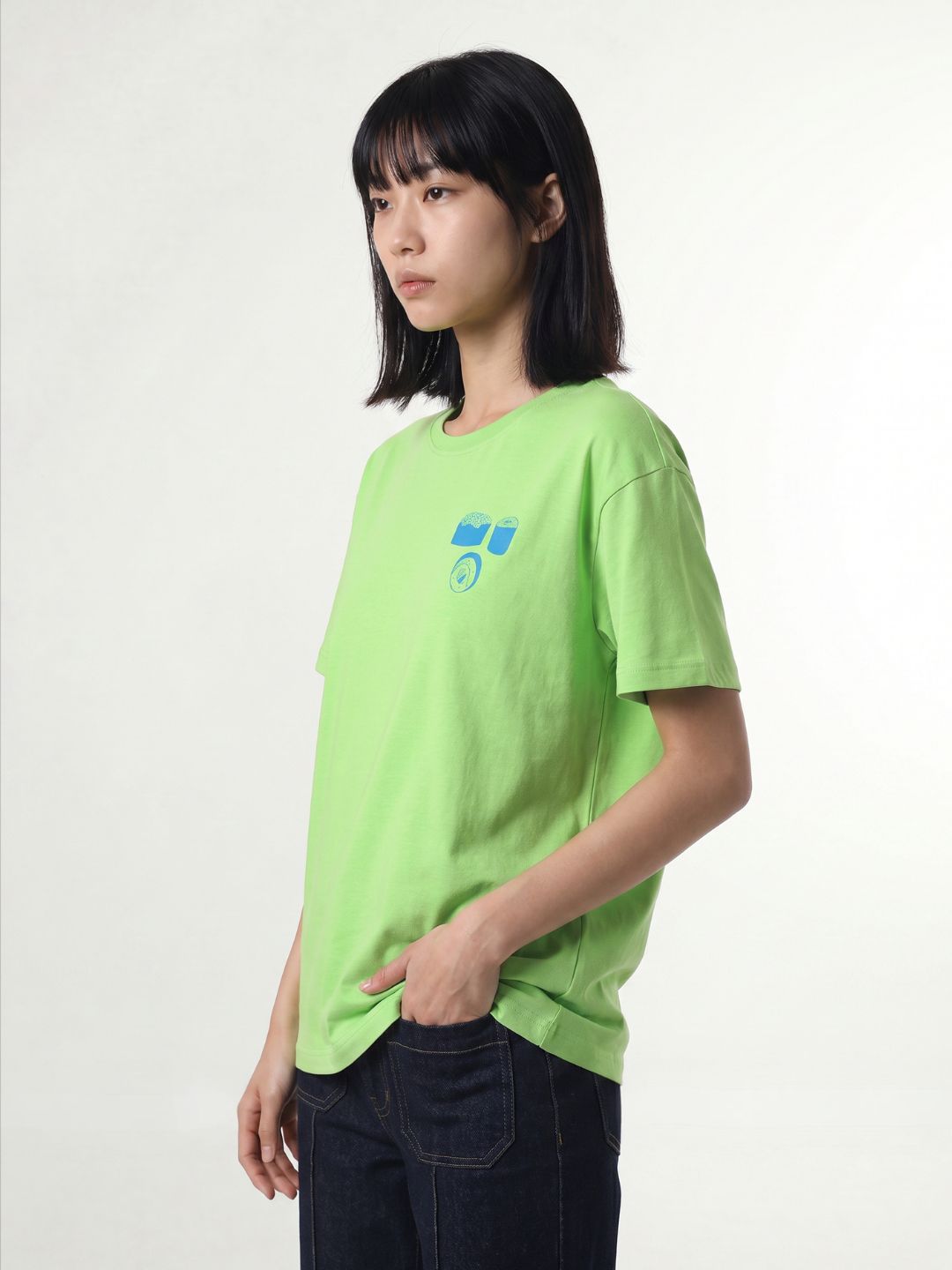 Green Printed Cotton T-shirt