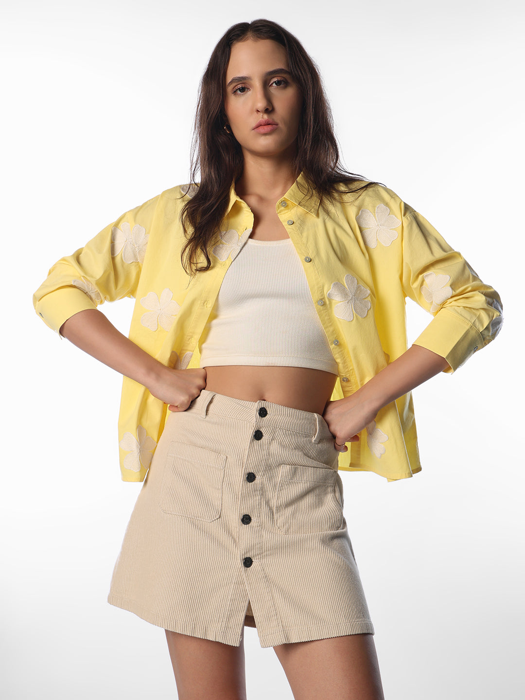 Yellow Printed Cotton Shirt