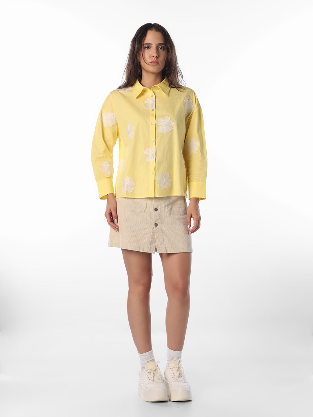 Yellow Printed Cotton Shirt
