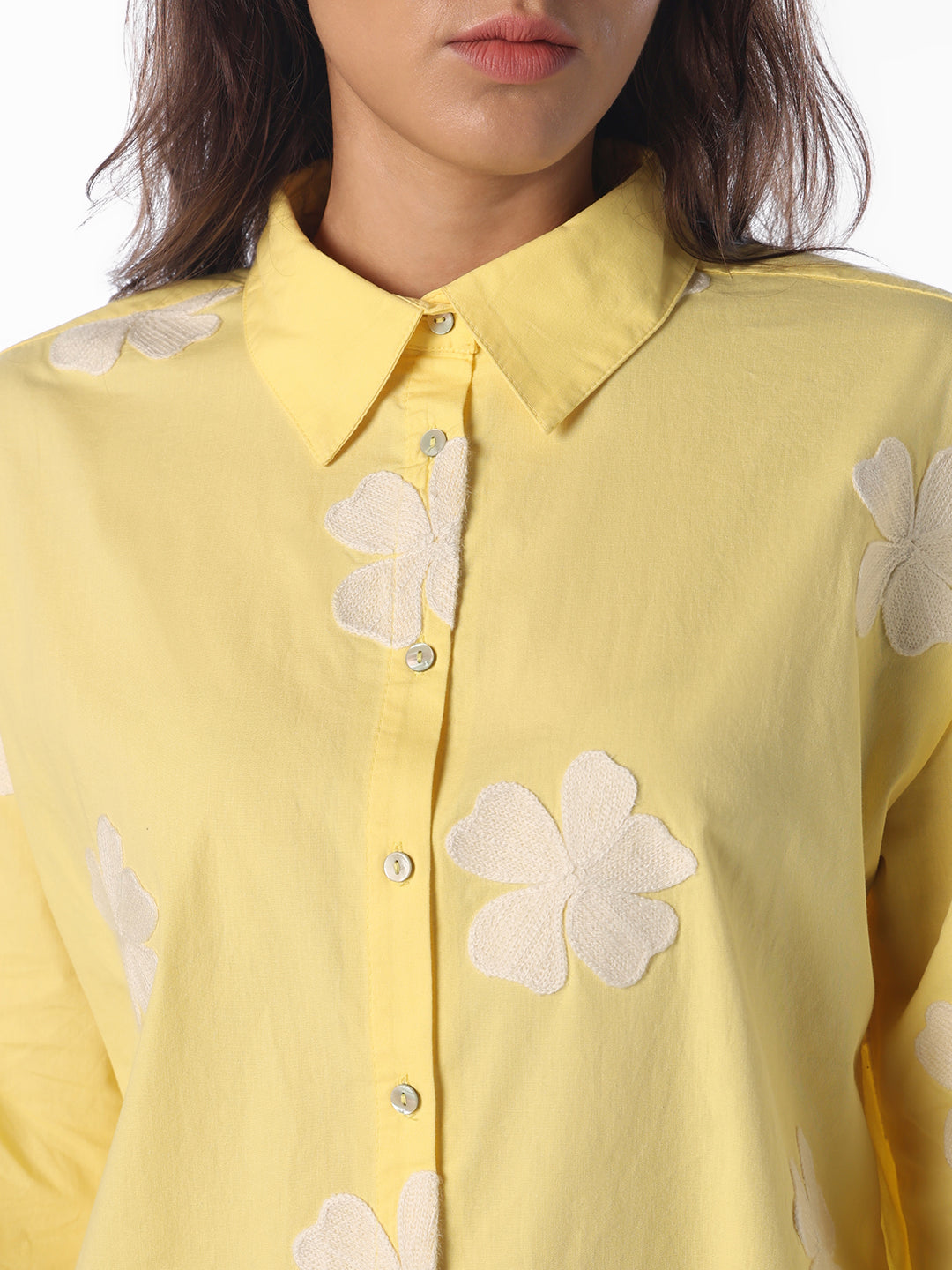 Yellow Printed Cotton Shirt