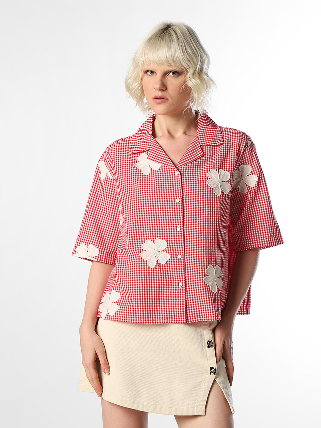 Red gingham shirt