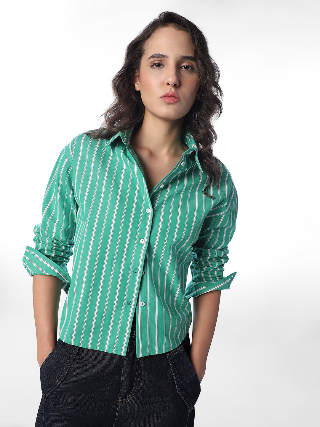 Striped Cropped Shirt