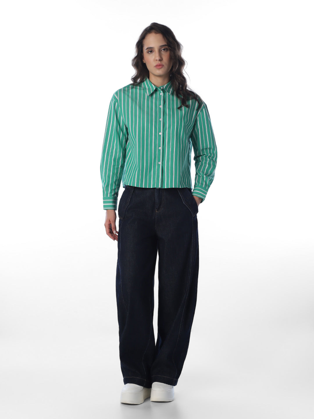 Striped Cropped Shirt