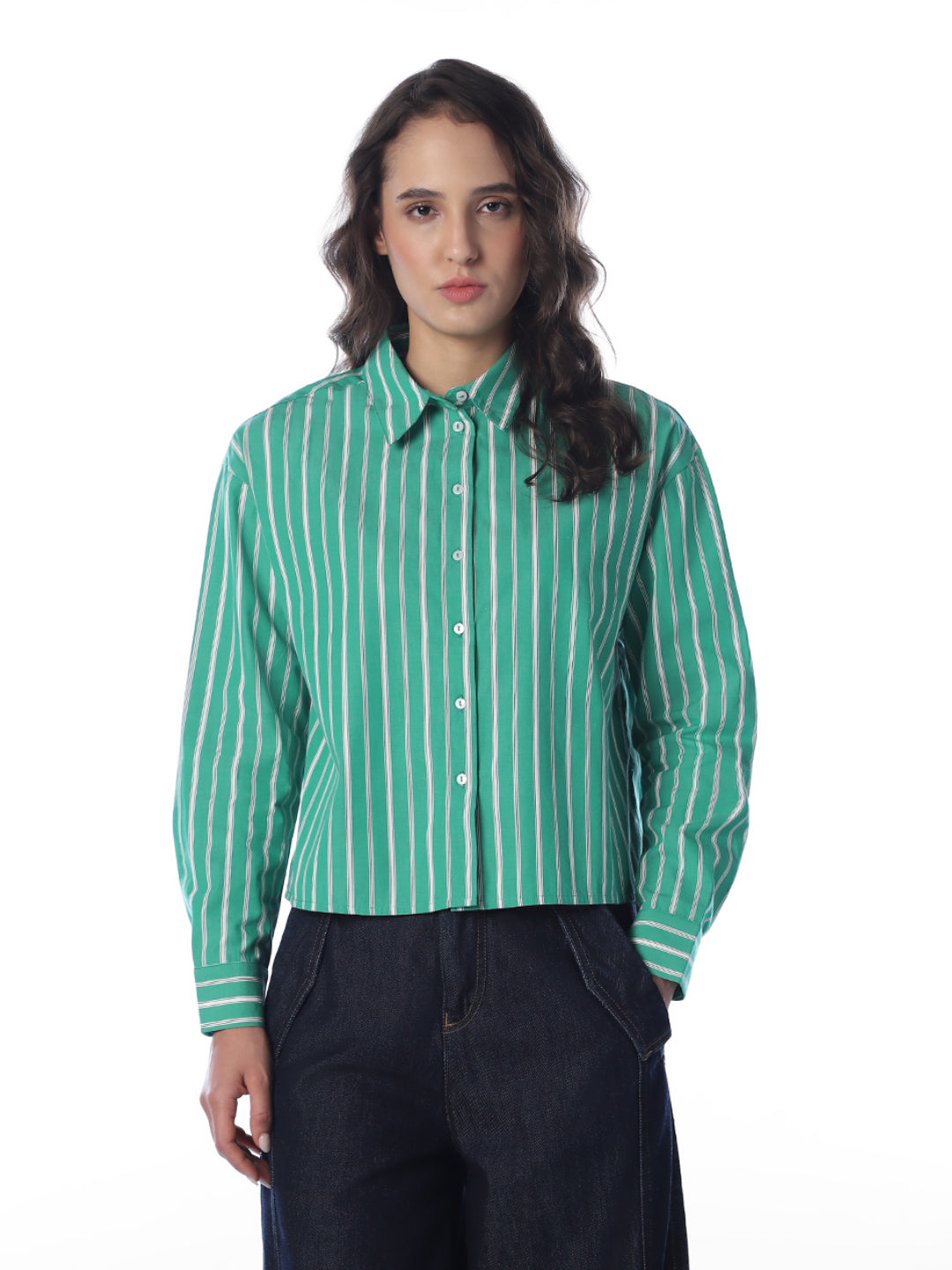 Striped Cropped Shirt